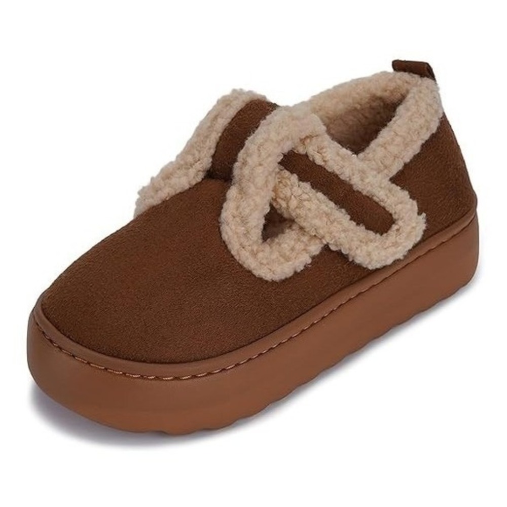 Women's BRONAX Faux Fur‎ Adjustable Slippers Brown Size 6–7 New With Tags